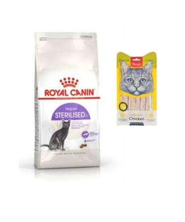 Royal Canin Sterilised 37 Neutered Cat Food 4 Kg. + Wanpy Liquid Cat Reward Chicken 5x14 Gr.