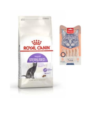 Royal Canin Sterilised 37 Neutered Cat Food 4 Kg. + Wanpy Liquid Cat Reward Tuna 5x14 Gr.