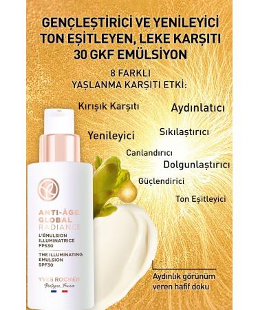 Yves Rocher Anti-Stain and Anti-Aging Herbal Stem Cell Care Anti-age Global Radiance- Vitamin E - 30 Spf Cream - Buy Online on GoSupps.com