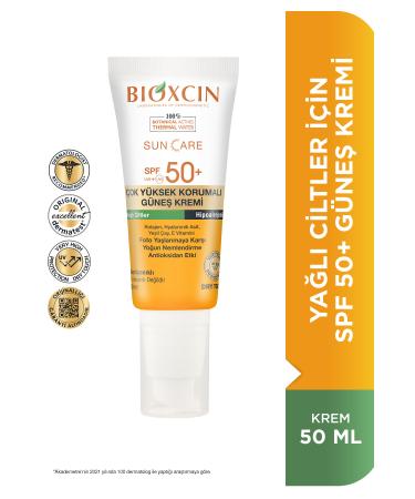 Bioxcin SunCare Sun Cream for Oily Skin Spf 50 Very High Protection 50 ml - (Collagen Dry Touch) - Buy Online on GoSupps.com