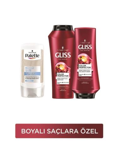 Gliss Color Perfector Color Protection Shampoo 500 Ml + Conditioner 360 Ml + Eye-Catching Colors in Palette