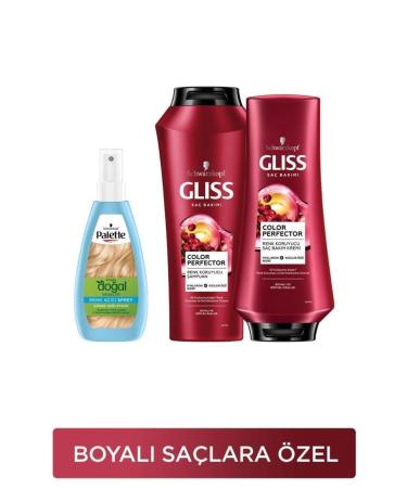 Gliss Color Perfector Color Protection Shampoo 500 Ml + Hair Conditioner 360 Ml + Palette Permanent Natural Colors