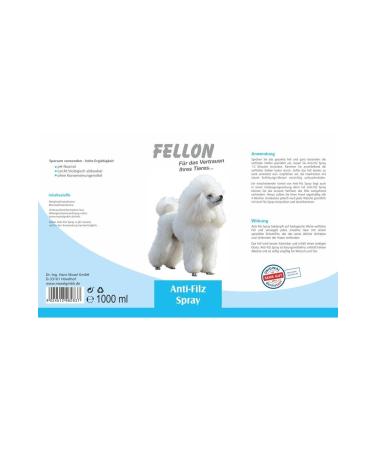 Fellon Anti Felt 1 Liter Detangler for Dogs (refill bottle) (felt detangler) - Buy Online on GoSupps.com