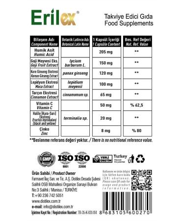 D ST LEX Erilex 750 Mg Capsule Herbal Supplement for Men (shilajit koreginseng goji berry lepidium) - Buy Online on GoSupps.com