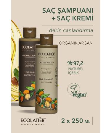 ECOLATIER Intensive Revitalizing Hair Shampoo and Conditioner 2-Piece Set Organic Argana Moisturizing Softener
