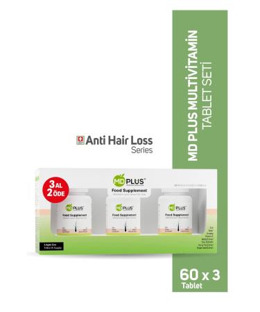 Mdplus Md-Plus Hair Multivitamin 60 Tablets 3 Piece Set