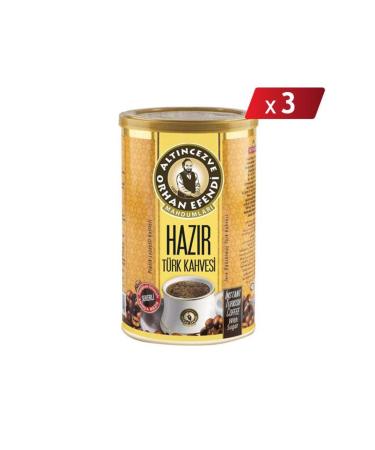 Alt ncezve Orhan Efendi Instant Turkish Coffee with Sugar Tin 250 G - 3-PACK