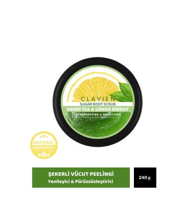 Clavien Green Tea & Lemon Energy Sugar Body Scrub - Buy Online on GoSupps.com