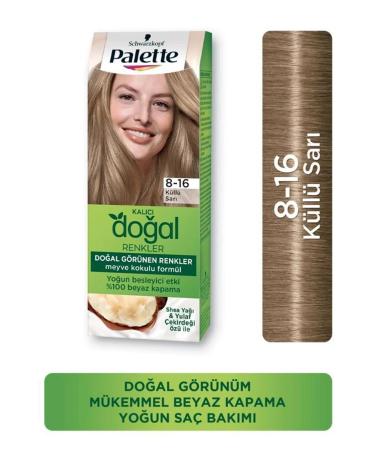 Palette Permanent Natural Colors Hair Dye No: 8.16 Ash Blonde