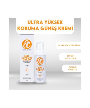 EC Cosmetics Sun Cream Vegan Spf 50 High Protection Effective Anti-Stain and Anti-Wrinkle Intensive Moisturizing