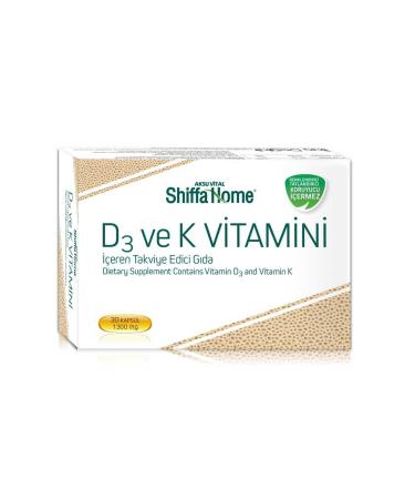 Shiffa Home Vitamin D3 and K2 30 Softgels