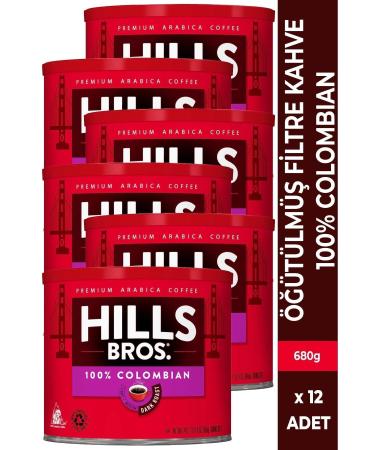 Hills Bros 100% Colombian Filter Coffee 680GR x 12 Pieces