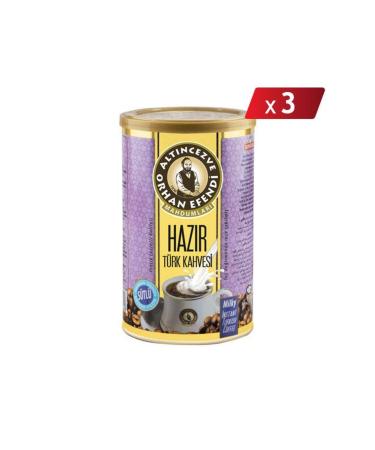 Alt ncezve Orhan Efendi Instant Turkish Coffee with Milk Tin 500 Gr - 3-PACK