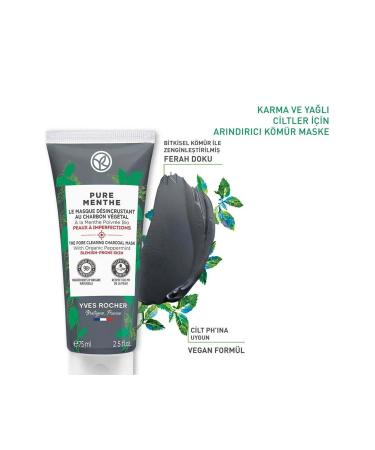 Yves Rocher Pure Menthe Charcoal Mask - Carest Cosmetic - Buy Online on GoSupps.com