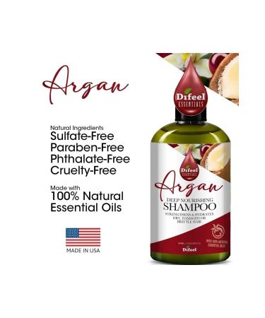 Difeel Essentials Argan Oil Nourishing Shampoo 360 ml - Buy Online on GoSupps.com