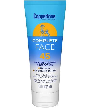 Coppertone Complete Oil-Free Face SPF45 Sunscreen Lotion 74ML