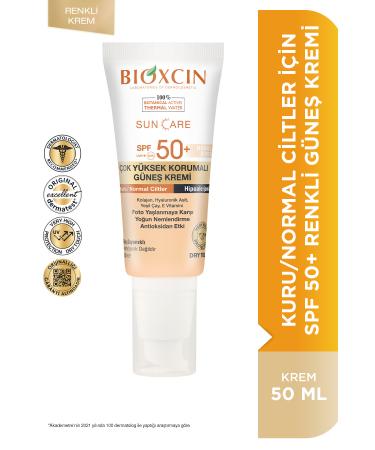 Bioxcin SunCare Very High Protection (For Dry-Normal Skin) Tinted Sun Cream 50ml Spf 50+ - Buy Online on GoSupps.com
