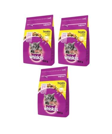 Whiskas Chicken Kitten Dry Cat Food 300 gr (3 Pieces)