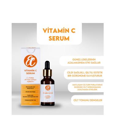 EC Cosmetics Vitamin C Serum Ascorbic Acid Vegan Skin Tone Equalizer Pore Tightener Brightener