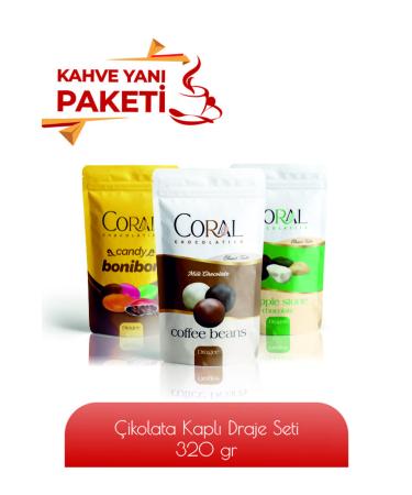 Coral 3-PIECE COFFEE BONIBON AND ESPRESSO BEAN DRAGEE