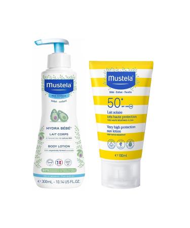 Mustela Spf 50 Sun Lotion for the Whole Family 100 ml Hydra Baby Body Lotion 300 ml