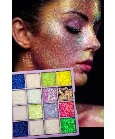 wonderway Glitter Palette - For Face and Body - With Eyeliner Gift