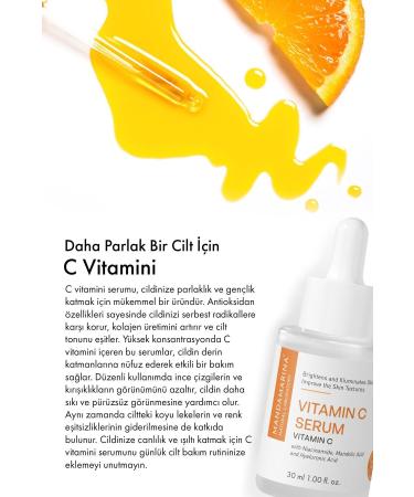 Mandamarina Vitamin C Skin Serum Anti-Blemish Brightening Niacinamide Licorice Root Extract Hyaluronic Acid - Buy Online on GoSupps.com