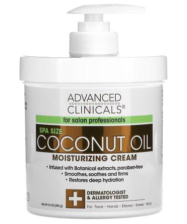 ADVANCED CLINICALS Coconut Oil Face and Body Cream 454gr