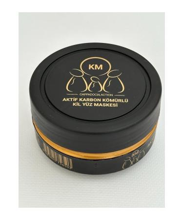 KM NATURAL ACTIVATED CARBON CHARCOAL CLAY FACE MASK CAPPADOCIA ACTION KM 250 gr
