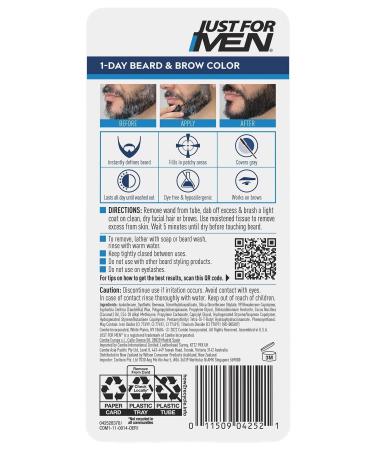 Just For Men 1 Day Temporary Beard and Eyebrow Dye Medium Brown 9ML - Buy Online on GoSupps.com