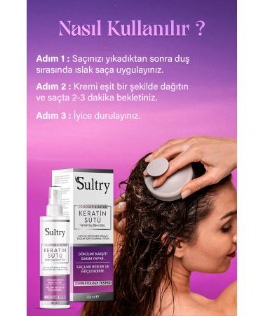 Sultry Hair Care Milk Natural Keratin and Collagen 250 Ml Care Suitable for Women and Men - Buy Online on GoSupps.com