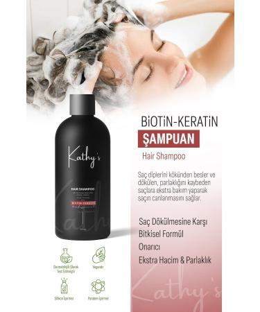 kathy's paris anti hair loss care shampoo 400 ml biotin-keratin and vitamin e - Buy Online on GoSupps.com