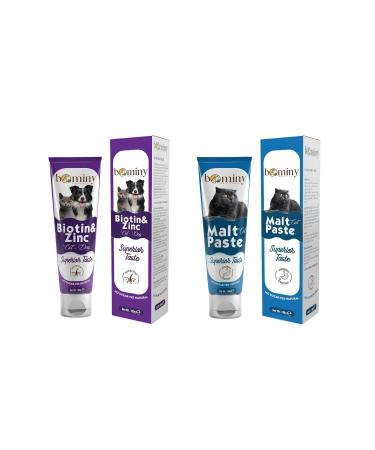 bominy pet Biotin&Zinc Cat and Dog Skin and Fur Health + Hairball Malt Paste Preventing Hairballs Malt Paste 100 Gr - Buy Online on GoSupps.com