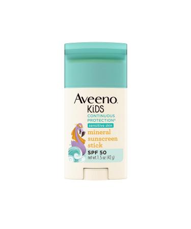AVEENO Kids Mineral Sunscreen Stick for Kids with Broad Spectrum SPF 50 Sweat&Water-Resistant 1.5oz