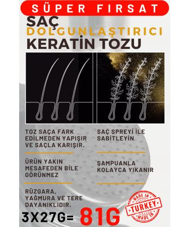 ME PROFESSIONAL 81GR BLACK Hair Thickening Keratin Fibers Topical Hair Powder Hair Concealer Hair Fiber Barber - Buy Online on GoSupps.com