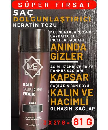 ME PROFESSIONAL 81GR BLACK Hair Thickening Keratin Fibers Topical Hair Powder Hair Concealer Hair Fiber Barber - Buy Online on GoSupps.com