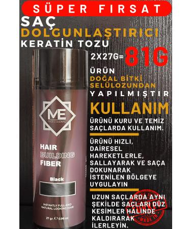 ME PROFESSIONAL 81GR BLACK Hair Thickening Keratin Fibers Topical Hair Powder Hair Concealer Hair Fiber Barber - Buy Online on GoSupps.com