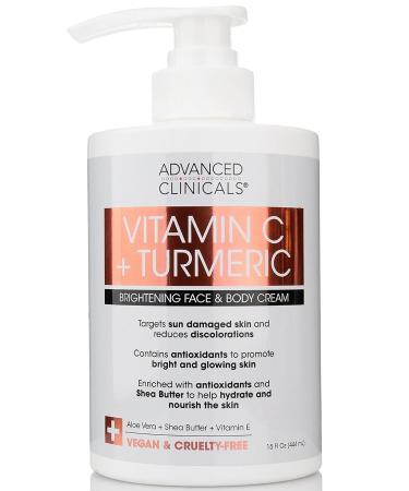 ADVANCED CLINICALS Advanced Clinicals Vitamin C + Turmeric Face and Body Cream 444ML