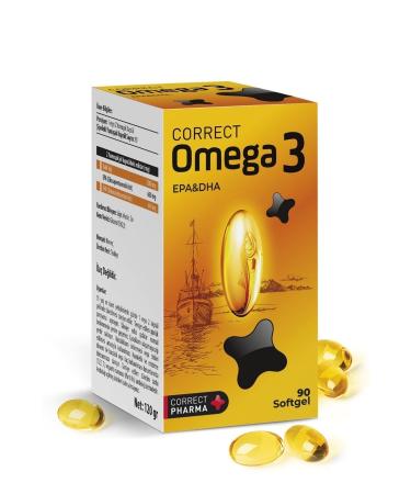 CORRECT PHARMA Omega 3 1000 Mg Fish Oil 90 Softgel