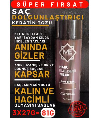 ME PROFESSIONAL 81GR DARK BROWN Hair Thickening Keratin Fibers Topical Hair Powder Hair Concealer Hair Fiber Barber - Buy Online on GoSupps.com