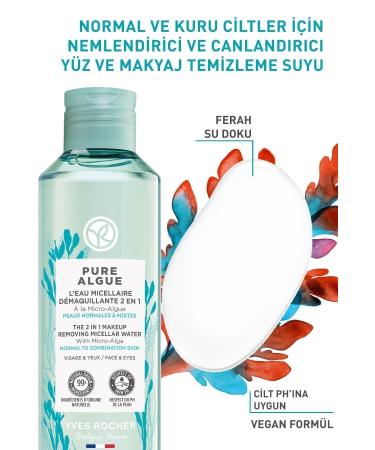 Yves Rocher Pure Algue Prebiotic Micellar Water for Normal and Dry Skin - 200 ml - Buy Online on GoSupps.com