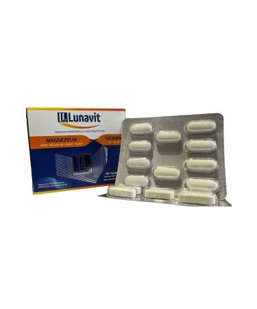 LUNAVIT 60 Tablets Containing Magnesium and Vitamin B3 B6 D - Buy Online on GoSupps.com