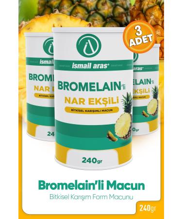 Ismail Aras Bromelain Pomegranate Syrup Form Paste 240 GR - 3 Boxes