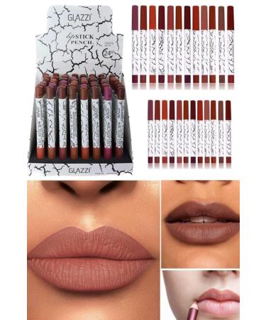 Utelips Matte Effect Super Permanent Pencil Lipstick Quality Set Professional Matte 12-Piece Intense Matte Thick Lip Pencil