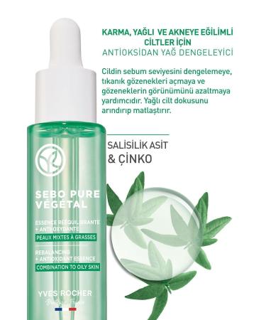 Yves Rocher Oil Balancing Skin Serum - Combination and Oily Skin / Sebo Pure Vegetal-81437 - Buy Online on GoSupps.com