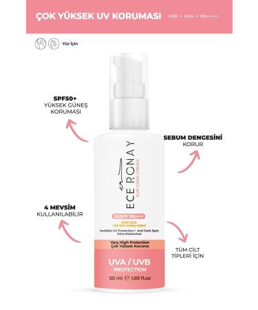 Ece Ronay Spf 50+ High Protection Moisturizing Face Sun Cream for All Skin Types 50 ML - Buy Online on GoSupps.com