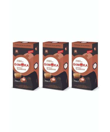 Gimoka Nespresso Compatible Aluminum Coffee Capsules Classic Espresso 10 pcs * 3 pieces - Density 12