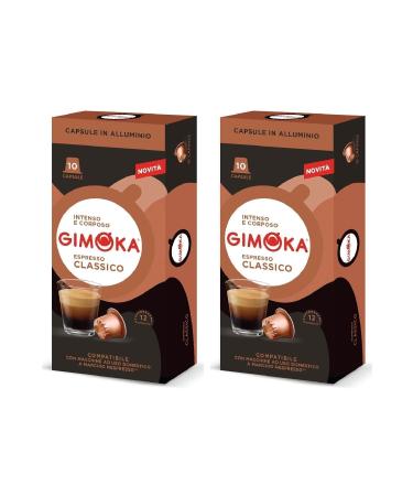 Gimoka Nespresso Compatible Aluminum Coffee Capsules Classic Espresso 10 pcs * 2 pcs - Density 12