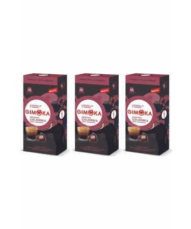 Gimoka Nesspresso Compatible Aluminum Coffee Capsules Colombia 10 Pieces * 3 Pieces - Density 7
