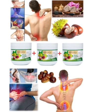 Utelips 3 Pieces X Ideal Horse Chestnut Gel for Waist and Neck Hernia 500ml Period Whole Body Massage Cream Fresh - Buy Online on GoSupps.com